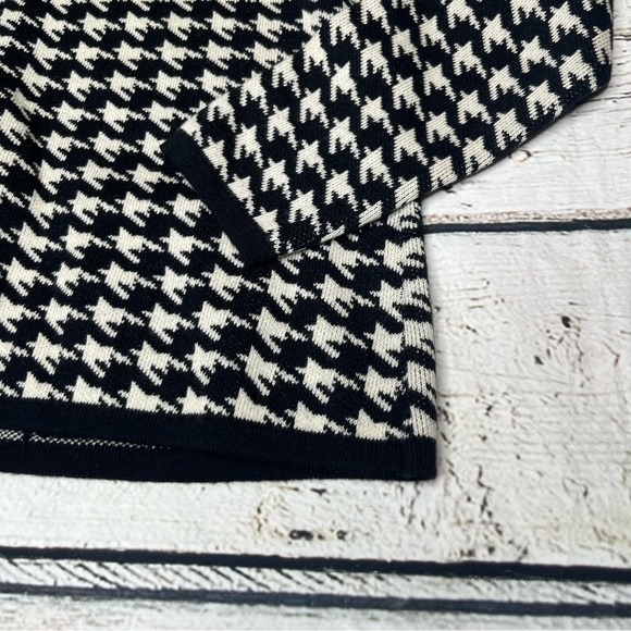 NWT Kate Hill Black/White Houndstooth Cardigan Size M - Picture 5 of 7